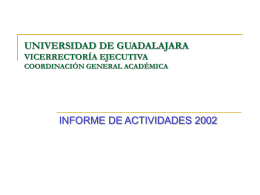 coordinación general académica informe de actividades 2002