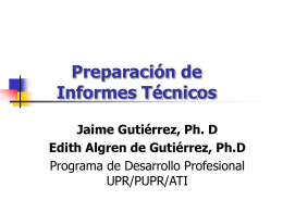 Contenido del Informe Técnico - UPR-PUPR-ATI