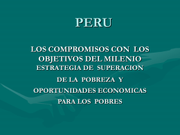 Perú, Los compromisos con los objetivos del milenio