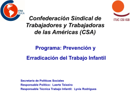 Programa: Prevención y Erradicación del Trabajo Infantil