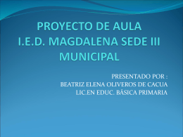 proyecto de aula ied magdalena sede iii municipal