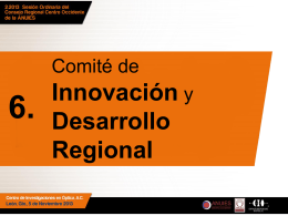 Informe del Comité de Innovación y Desarrollo Regional .