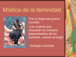 MÍSTICA DE LA FEMINIDAD (Sarita y Sergio)