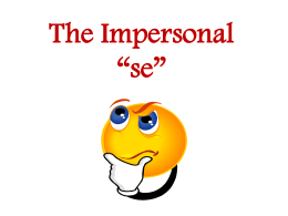 The impersonal “se”