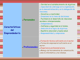 Características del Emprendedor/a Personales
