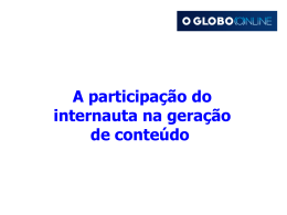 Participação do Usuário no Globo Online por Cilene Guedes