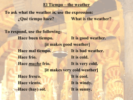 El Tiempo – the weather