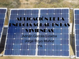 APLICACIÓN DE LA ENERGIA SOLAR EN LAS VIVIENDAS