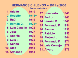 HERMANOS CHILENOS – 1911 a 2006