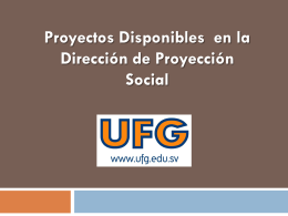 Proyectos Disponibles en la Dirección de Proyección Social