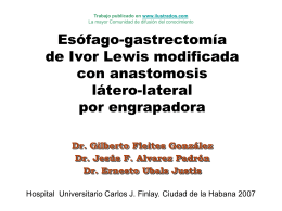 Esofago-gastrectomia de Ivor Lewis modificada con anastomosis