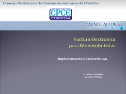 Factura Electrónica para Montributistas Resolución General 3067