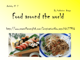 activity #2 Food around the world