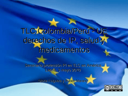 TLC Colombia/Perú - UE derechos de IP, salud y medicamentos