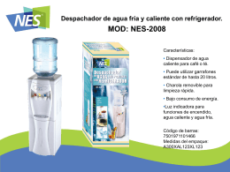 NES-2008 Despachador de agua fría y caliente con refrigerador.