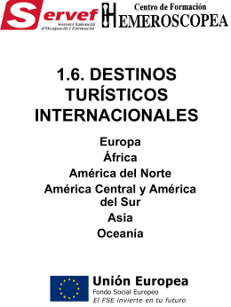 1.6. DESTINOS TURÍSTICOS INTERNACIONALES