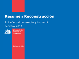 Avances en Reconstrucción - Documentos Sector Vivienda