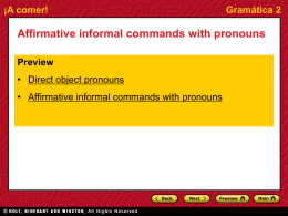 Gramática 2 Affirmative informal commands with pronouns