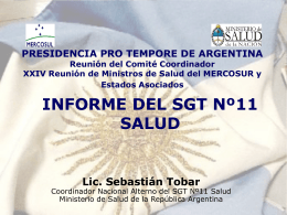 XXX Reunión Ordinaria del SGT Nº11- Salud