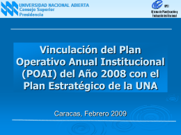 Vinculación del Plan Operativo Anual Institucional (POAI) del