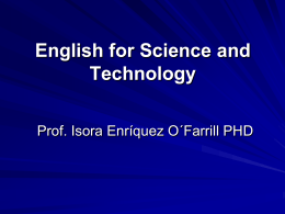 clase 32. english for science & technology.