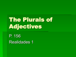 The Plurals of Adjectives