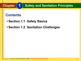 Chapter 1 Safety and Sanitation Principles