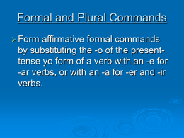Irregular Formal and Plural Commands