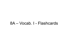 8A – Vocab. I - Flashcards