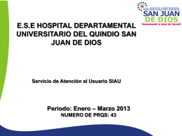 e.s.e hospital departamental universitario del quindio san juan de dios