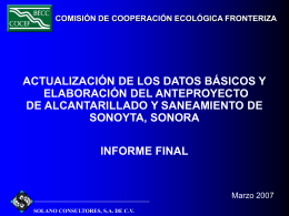 PRESENTACIÓN SONOYTA - Comisión de Cooperación Ecológica