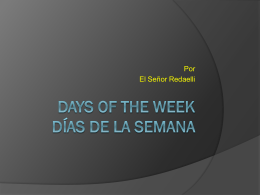 Days of the Week Días de la Semana