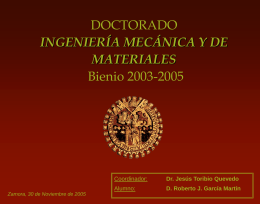 doctorado ingeniería mecánica y de materiales bienio 2003-2005