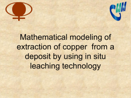 Modelación matemática de la extracción de cobre utilizando