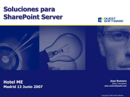 PPT Soluciones para SharePoint Quest Software