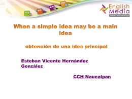 When a simple idea may be a main idea obtención de una idea