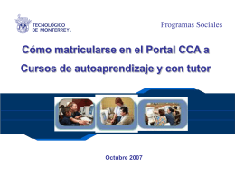 matricularse en el Portal CCA