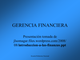 Presentación introducción a las finanzas