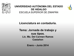 Jornada de trabajo - Universidad Autónoma del Estado de Hidalgo