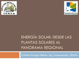 Radiación solar como fuente de energía, panorama - CEAZA-Met