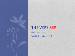 The Verb SER