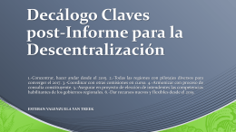 Decálogo Claves post-Informe para la Descentralización