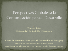 Perspectivas Globales a la Comunicación para el Desarrollo