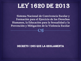 Ley 1620 de 2013 - Institución Educativa San Luis Gonzaga