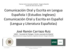 Comunicación Oral y Escrita en Lengua Española I