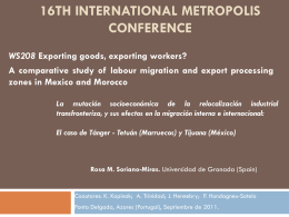 16th international metropolis conference
