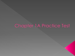 Chapter 1A Practice Test