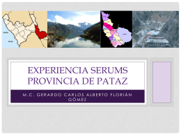 EXPERIENCIA SERUMS PROVINCIA DE PATAZ