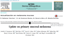 Actualización en melanoma mucoso. R. Ballester Sánchez, et al