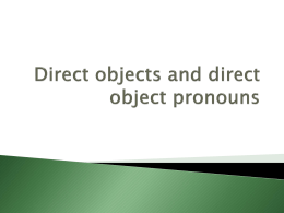 Power Point presentation on Direct Object Pronouns